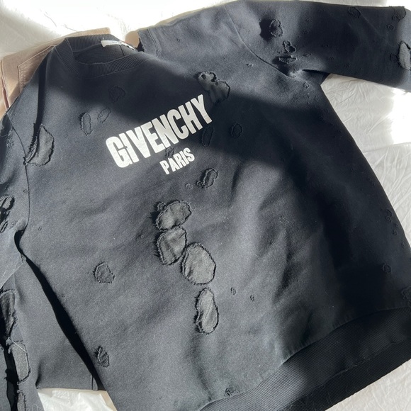 GIVENCHY Distressed Logo Cotton Crewneck Men’s XL - Picture 1 of 4